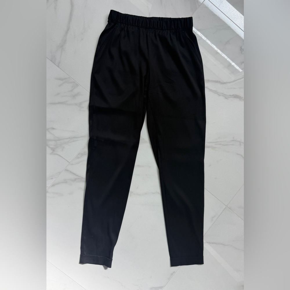New Alexander Wang Black 95% Silk Spandex Elastic Waist Tapered Jogger Pants, XS